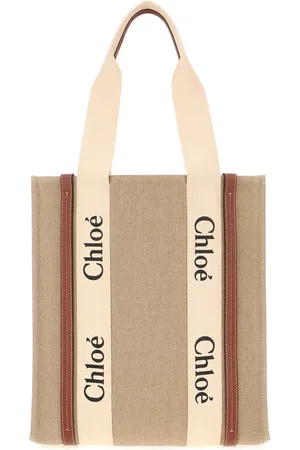 Chloé Woody Logo Embroidered Tote Bag