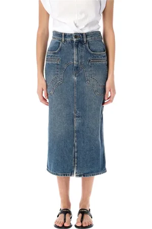 Isabel Marant Denim Skirts, female, , S, Denim Midi Skirt with Pockets