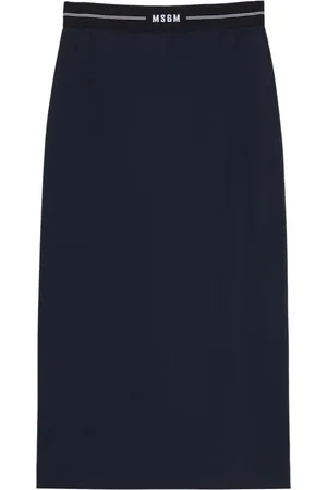 Msgm Elasticated Waistband Skirt Rear Slit