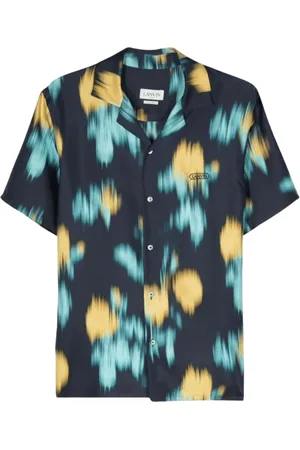 Lanvin Short Sleeve Shirts, male, , 2XL, Silk Floral Blouse - Abstract Print