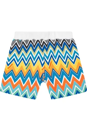 Missoni Blue Zigzag Jersey Shorts for Baby Boys