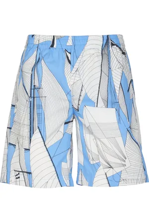 Msgm Casual Shorts, male, , XS, Blue Bermuda Stampa Shorts