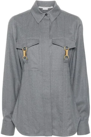 Stella McCartney Shirts, female, , S, Wool Shirt With Buckles