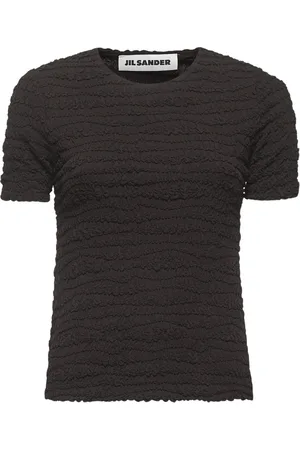Jil Sander Blouses, female, , S, Crewneck Top with Short Sleeves