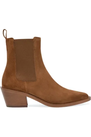 Gianvito Rossi Cowboy Boots, female, , 4 UK, Camel Suede Cuban Heel Boots