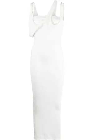 The Attico Maxi Dresses, female, , S, Ribbed Asymmetric Midi Dress