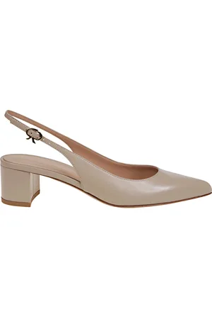Gianvito Rossi Leather Pointed Toe Block Heel Pumps
