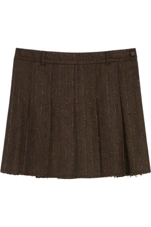 iBlues Pleated Wool Lamé Skirt