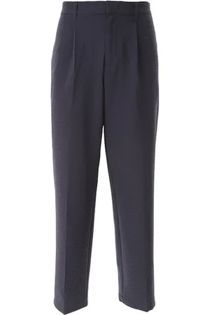 Emporio Armani Suit Trousers, male, , L, Pleated technical-seersucker fabric chinos