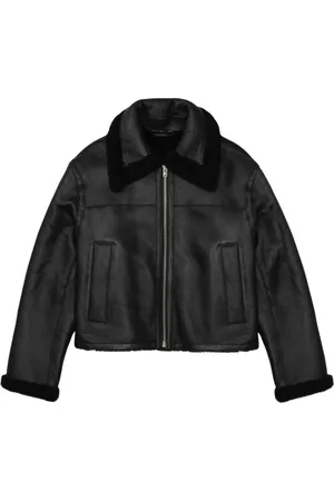 Closed Leather Jackets, female, , S, Aviator Style Sheepskin Jacket