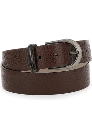 Brunello Cucinelli Belts, female, , M, Leather Belt with Monile Detail