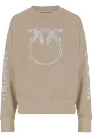 Pinko Sweatshirts, female, , XS, Cotton Crew Neck Logo Sweatshirt