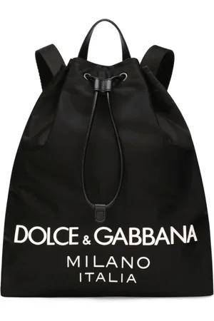 Dolce & Gabbana Backpacks, male, , ONE SIZE, Logo Print Drawstring Backpack