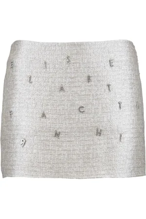 Elisabetta Franchi Short Skirts, female, , M, Metallic Diamond Detail Short Skirt