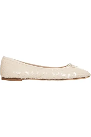 Gender Pink Ballerina Flats with Sequin Appliqués