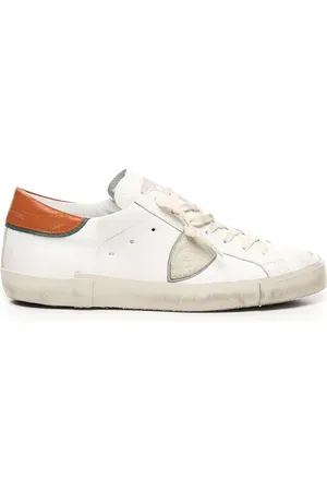 Philippe model Sneakers, male, , 11 UK, Orange Trainers with Logo