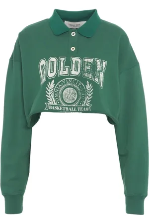 Golden Goose Polo Shirts, female, , M, Cropped Polo Sweatshirt Ss25