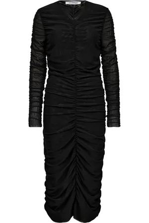 Co`Couture Midi Dresses, female, , M, Ruched Mesh Dress in