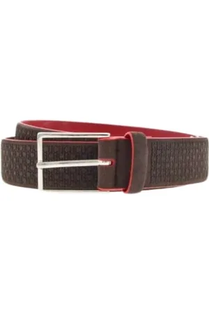 Carolina Herrera Belts, male, , 90 CM, Suede Belt with Micro Seal