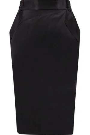 Saint Laurent Silk Skirt with Zip Closure
