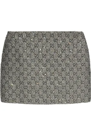Gucci Short Skirts, female, , M, Grey Skirt with Side Zip Fastening