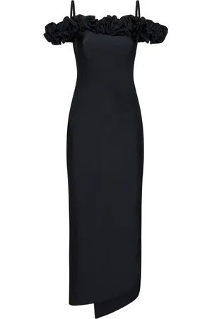 COPERNI Gowns, female, , M, Floral Ruffle Dress with Side Slit