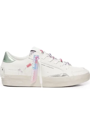Crime london Sneakers, female, , 4 UK, Leather Trainers with Green Details