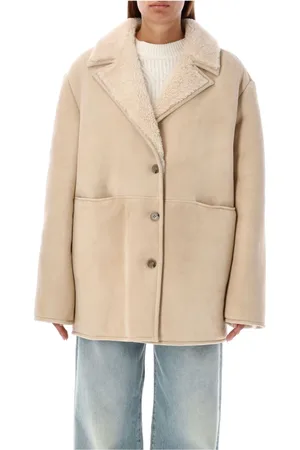 Loulou Studio Cirebo Ivory Shearling Coat