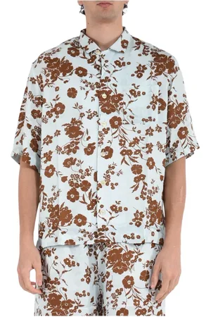 LANEUS Printed Viscose Shirt with Button Closure