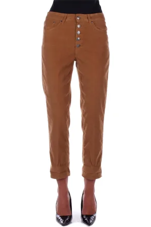 Dondup Cropped Trousers, female, , W30, Slim Trousers with Side Logo
