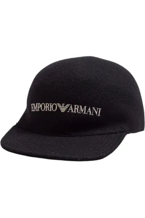Emporio Armani Caps, male, , 58 CM, Wool Cap with Logo Lettering