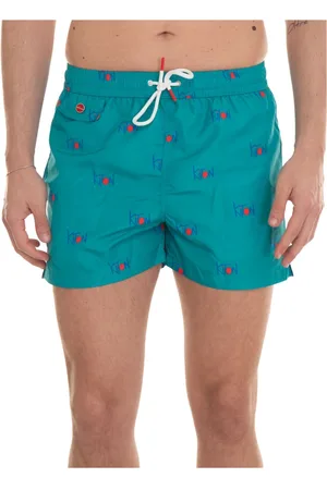 Kiton Beachwear, male, , M, Logo Boardshort with Stretch Waist