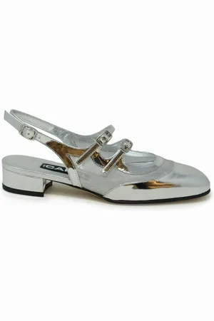 Carel Silver Leather Ballet Pumps