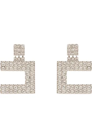 Elisabetta Franchi Earrings, female, , ONE SIZE, Square Logo Earrings