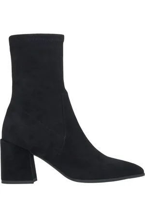 Estro Heeled Boots, female, , 3 UK, Velour Ankle Boots on a Block Heel with an Elastic Upper