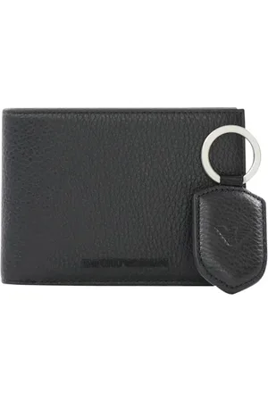Emporio Armani Folded leather wallet and tag