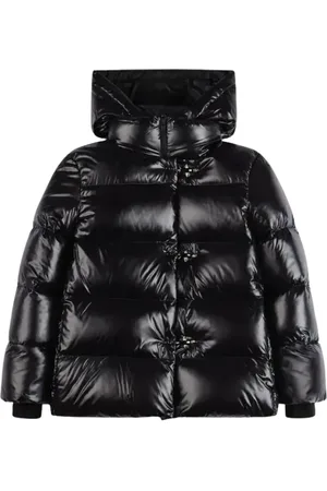 FAY Hooded Down Jacket with Striped Stitching