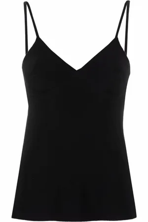 Norma Kamali Sleeveless Tops, female, , M, Spaghetti Strap V-Neck Top