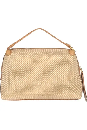 Gianni chiarini Handbags, female, , ONE SIZE, Woven Straw Handbag with Leather Accents