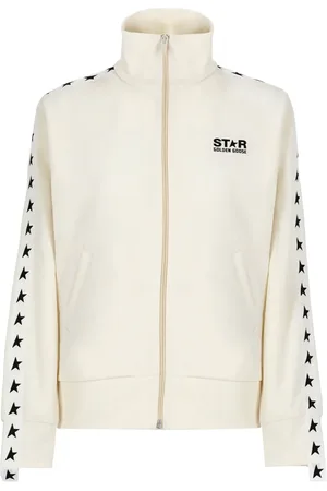 Golden Goose Ivory High Neck Sweatshirt with Zip