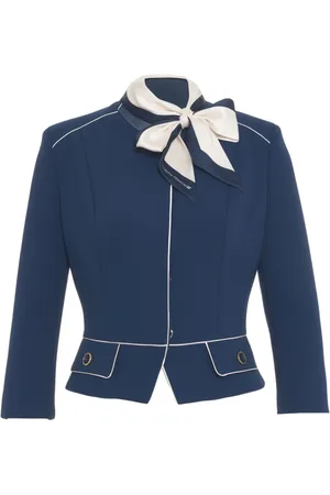 Elisabetta Franchi Blazers, female, , L, Blazer with Self-Tie Collar