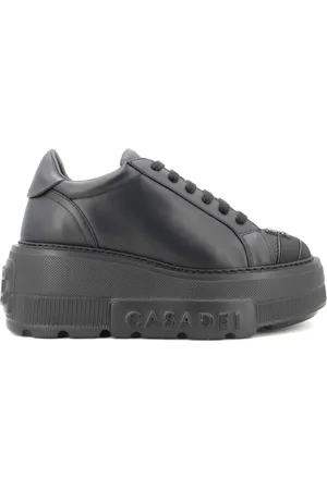 Casadei Vegan Leather Wedge Trainers