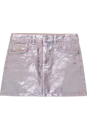 Diesel Metallic Coated Denim Skirt