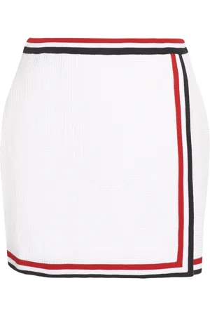 Thom Browne Short Skirts, female, , S, Cotton Mini-Skirt with Elasticated Waistband