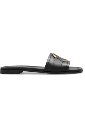 Moncler Bell Smooth Leather Flat Sandals