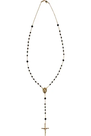 Dolce & Gabbana Necklaces, female, , ONE SIZE, Gold-plated Cross Pendant Rosary Necklace