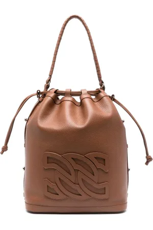 Casadei Leather Shoulder Bag Drawstring