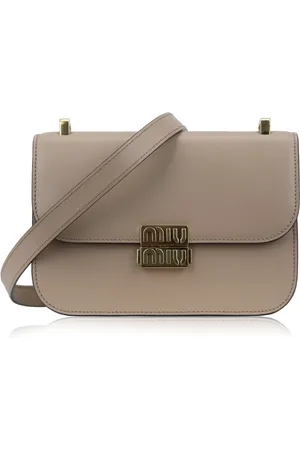 Miu Miu Cross Body Bags, female, , ONE SIZE, Leather Shoulder Bag with Snap Closure