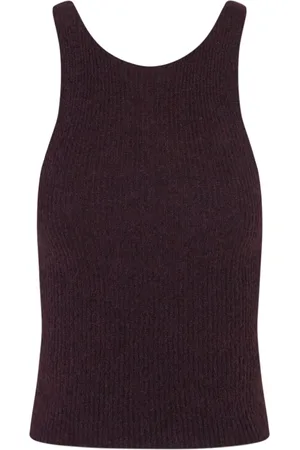 Cortana Zakia Ribbed Alpaca, Silk and Wool-Blend Tank