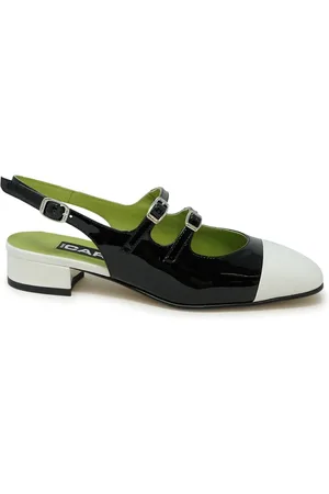 Carel Black Leather Ballet Pumps
